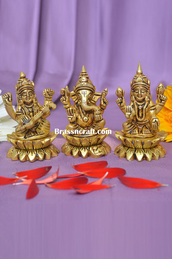 Brass Kamal Laxmi Ganesh Saraswati