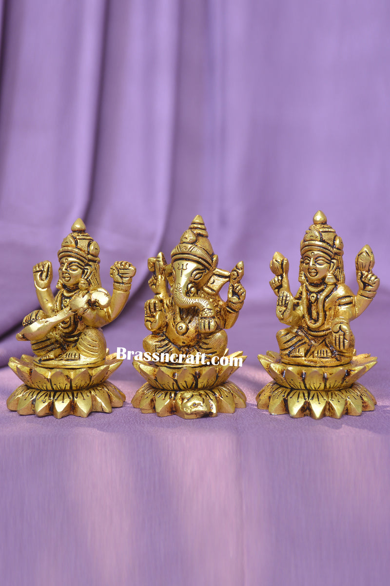 Brass Kamal Laxmi Ganesh Saraswati