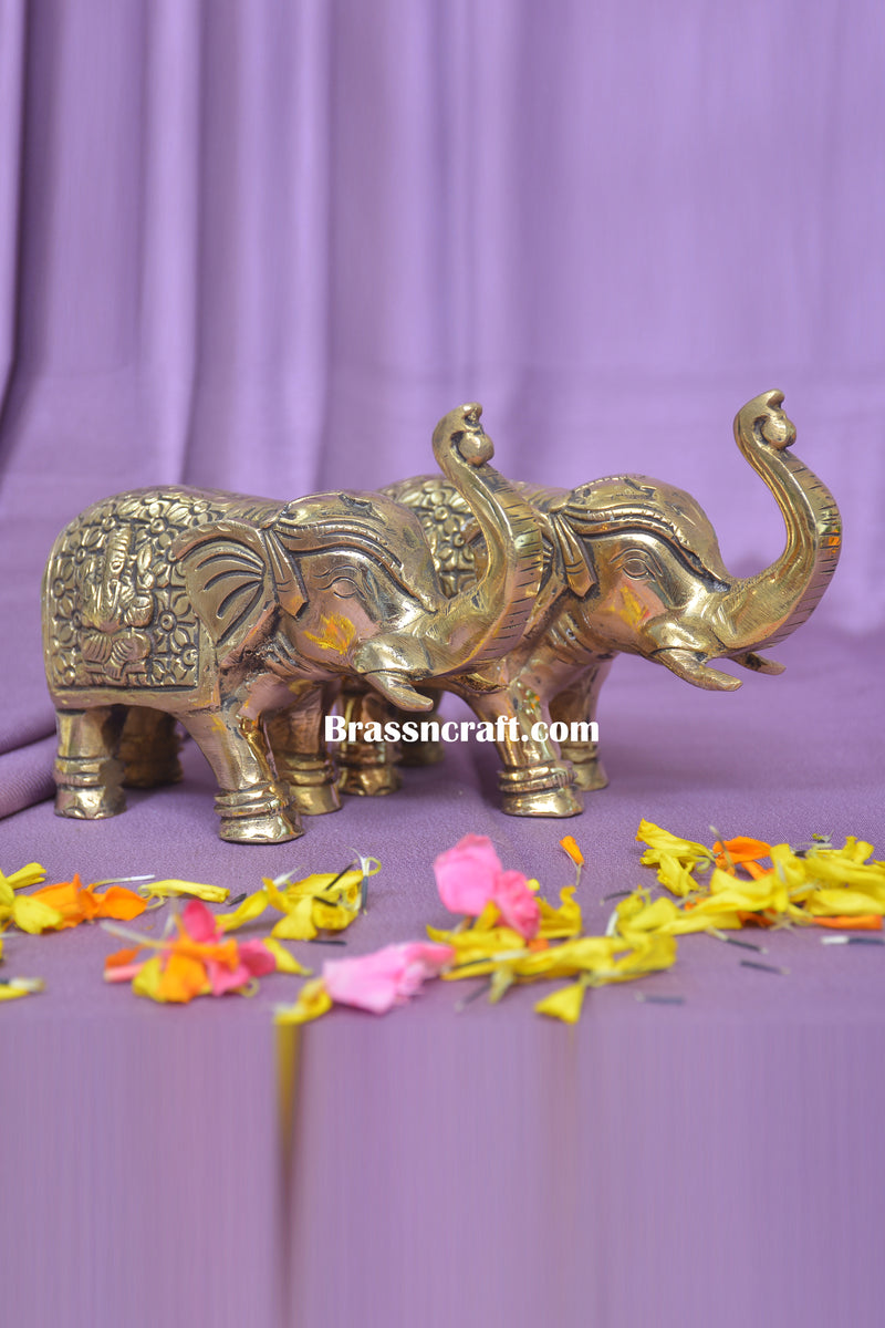 Brass Laxmi Ganesh Elephant