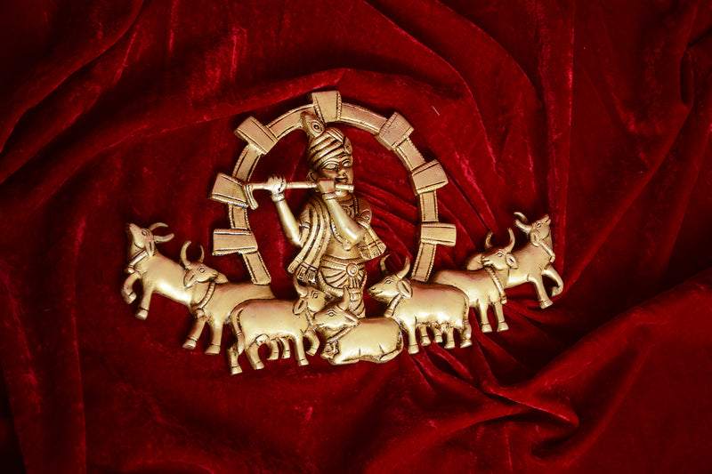 HANGING COW KRISHNA PLATE