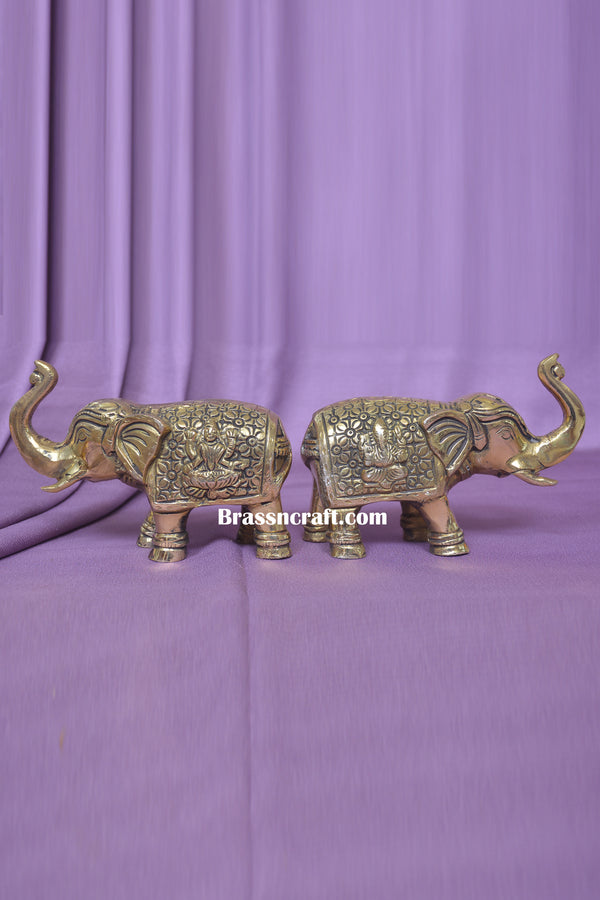 Brass Laxmi Ganesh Elephant