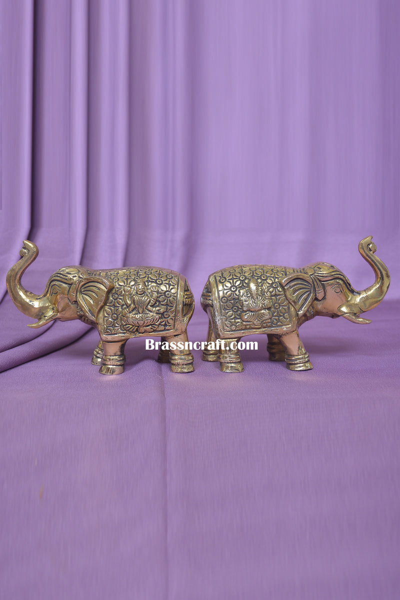 Brass Laxmi Ganesh Elephant