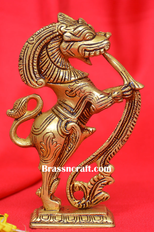 Brass Standing Yaali Statue
