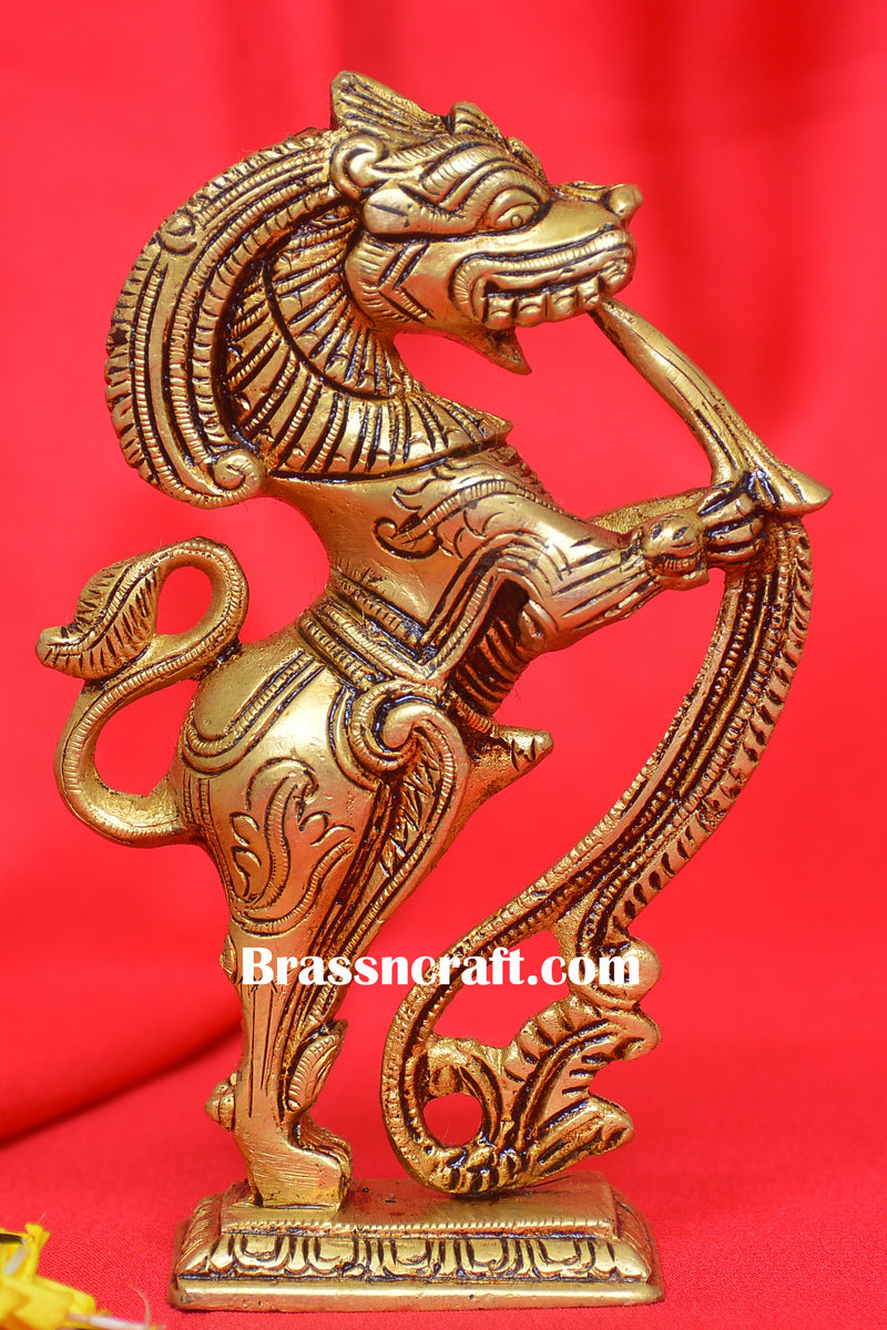 Brass Standing Yaali Statue