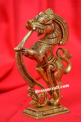 Brass Standing Yaali Statue
