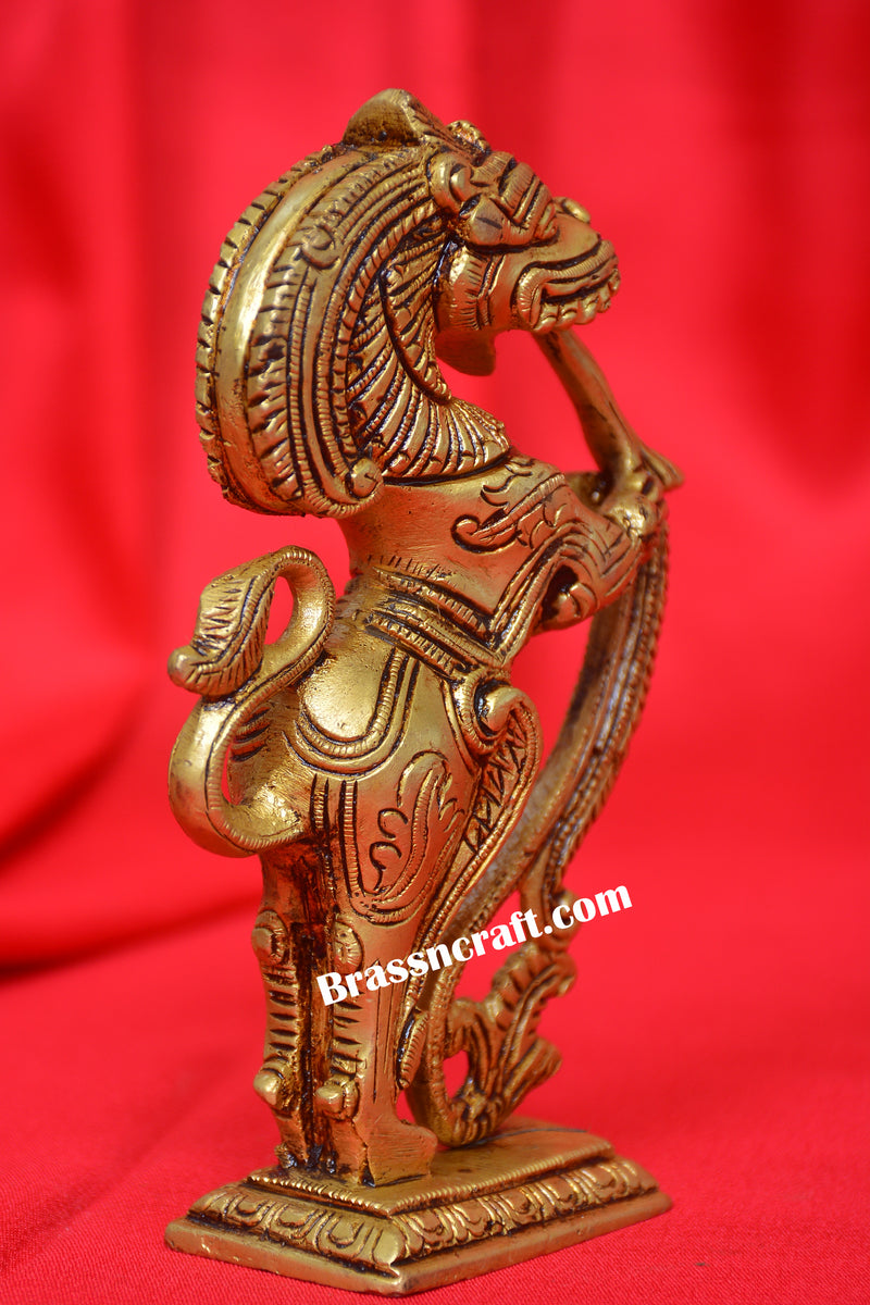 Brass Standing Yaali Statue