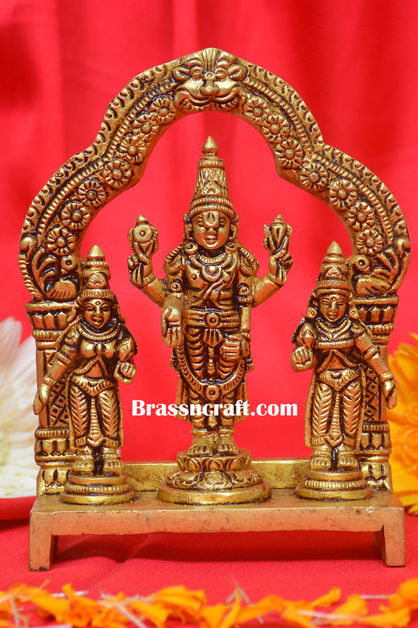Brass Frame Balaji with Alli & Balli