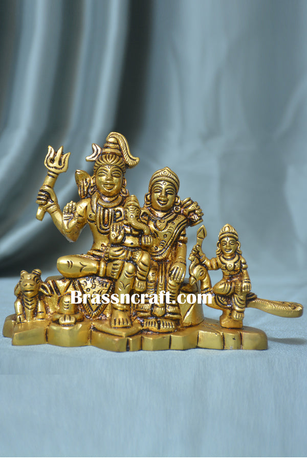 Brass Shiv Family idol