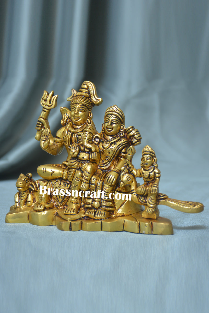 Brass Shiv Family idol