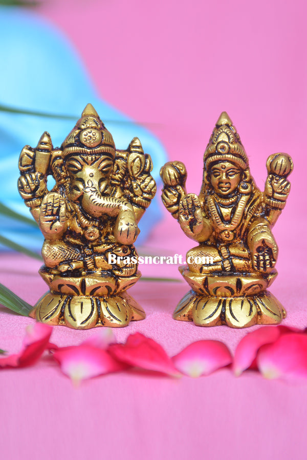 Brass Kamal Laxmi Ganesh Idol