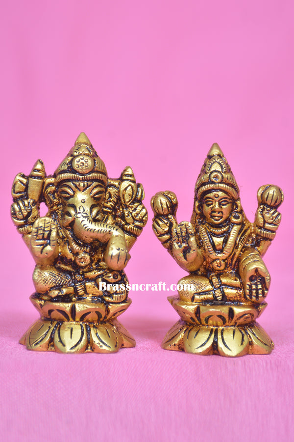 Brass Kamal Laxmi Ganesh Idol