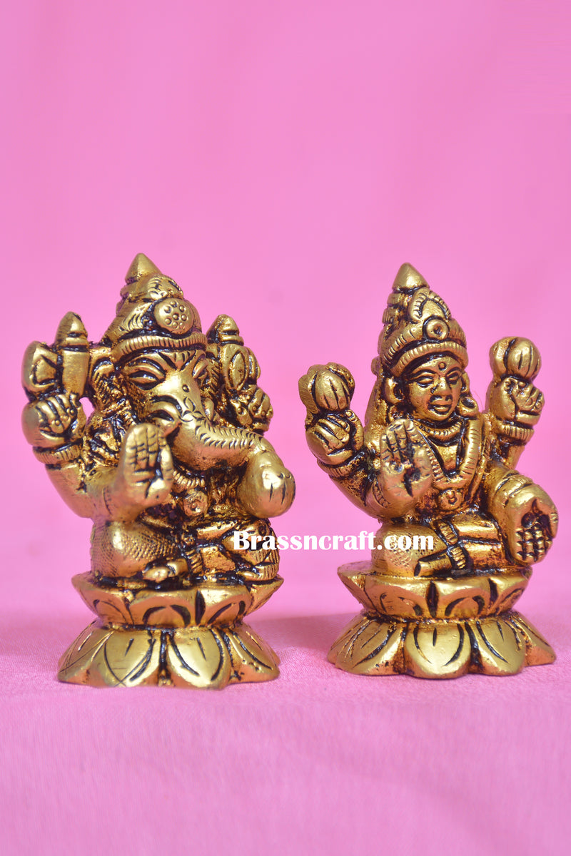 Brass Kamal Laxmi Ganesh Idol
