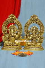 Brass Frame Laxmi Ganesh Idol