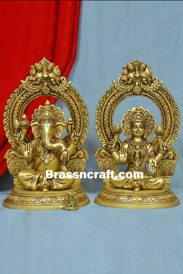 Brass Frame Laxmi Ganesh Idol