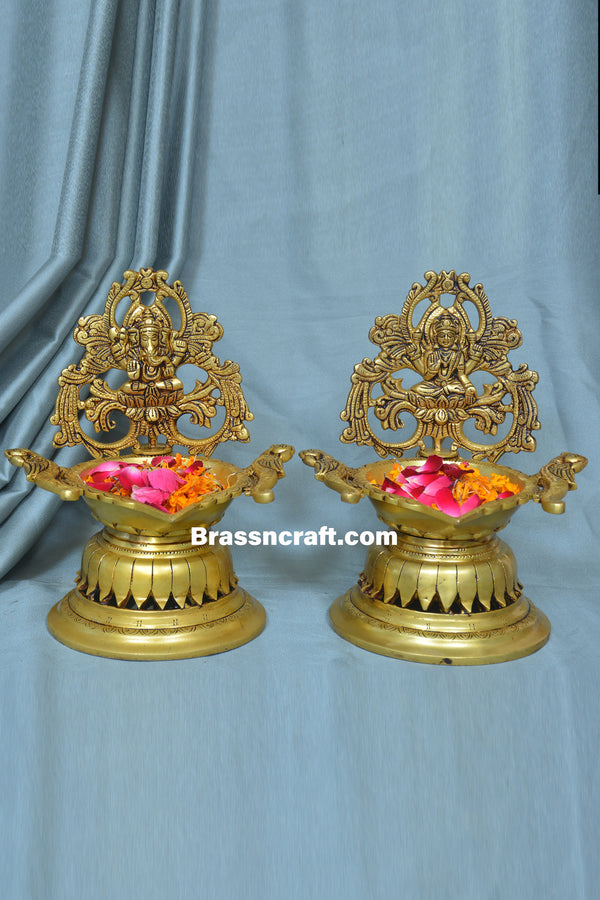 Brass Laxmi Ganesh Deepak
