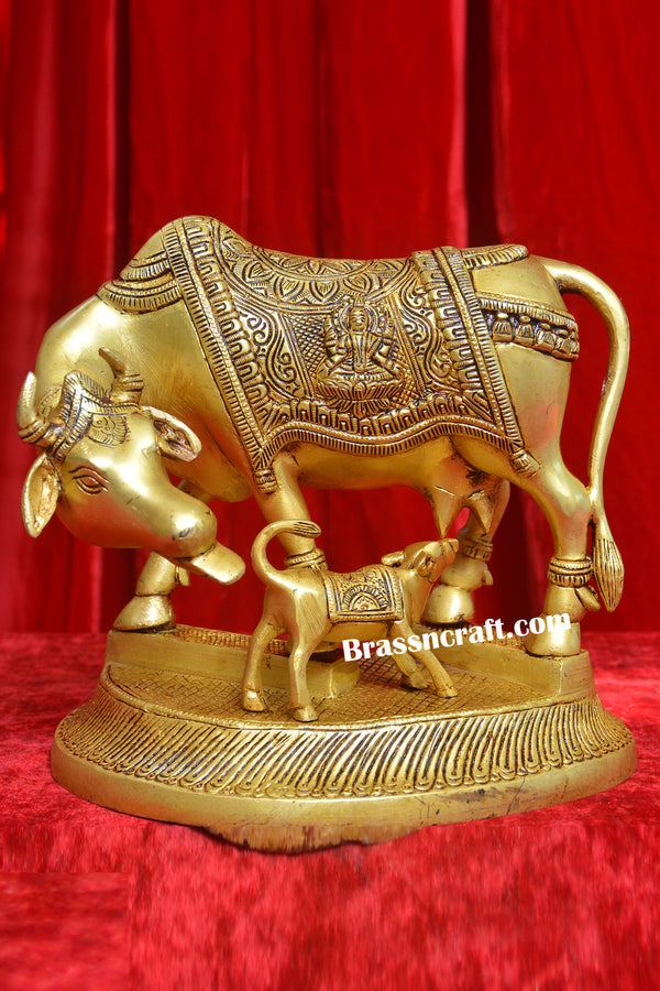 Brass CowCalf idol