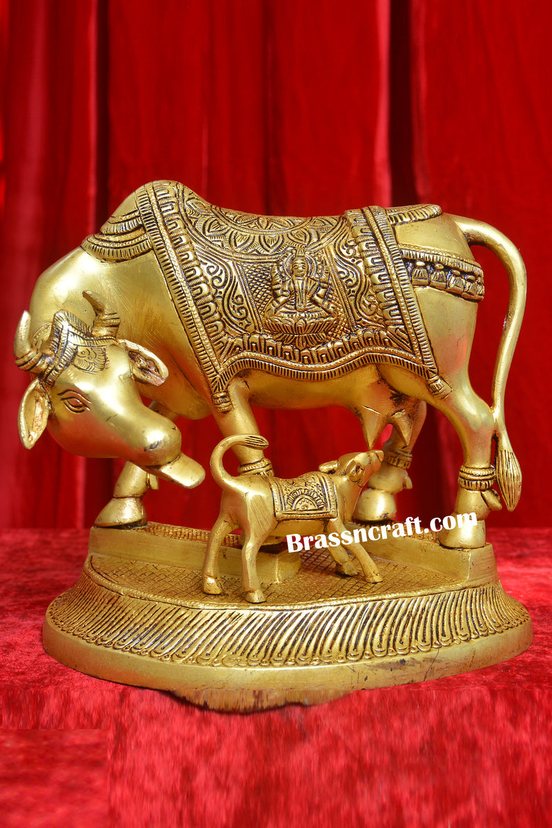 Brass CowCalf idol