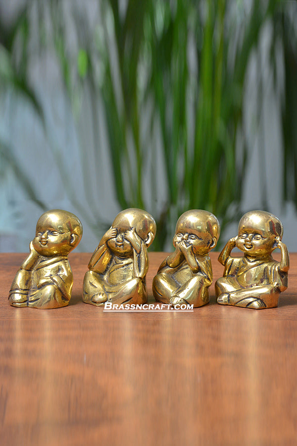 Brass Baby Monk Statue