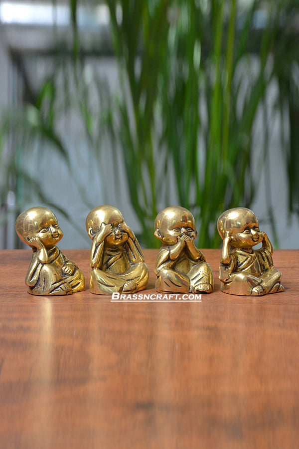 Brass Baby Monk Statue