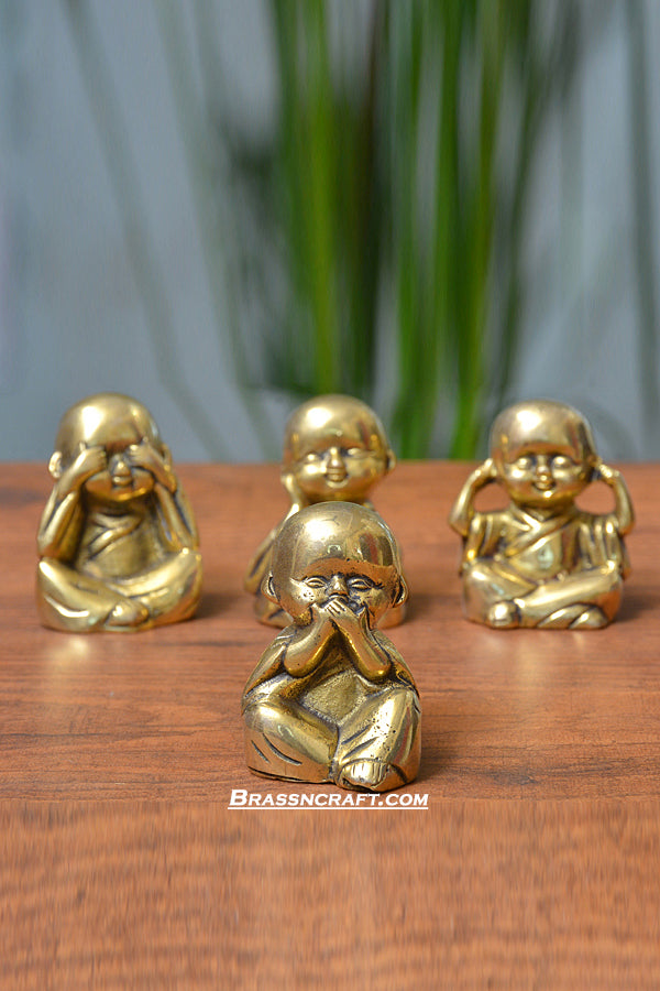 Brass Baby Monk Statue