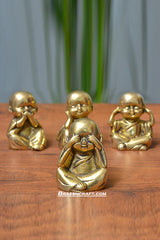 Brass Baby Monk Statue