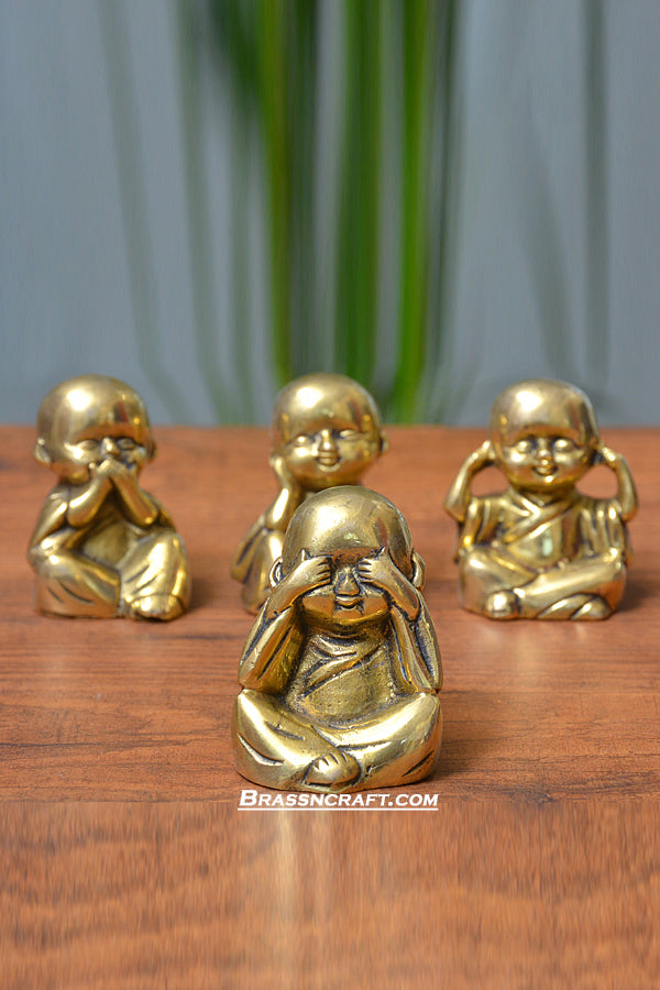 Brass Baby Monk Statue
