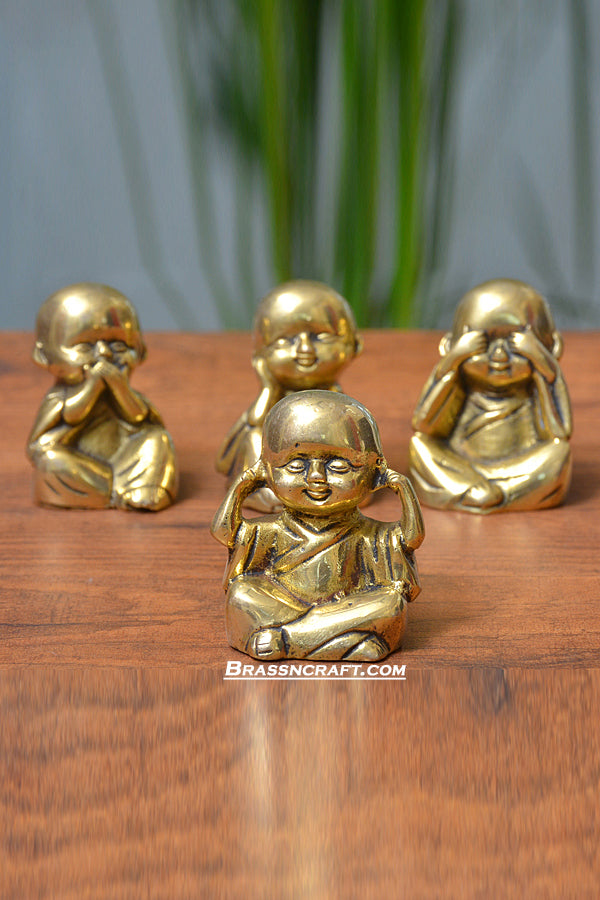 Brass Baby Monk Statue