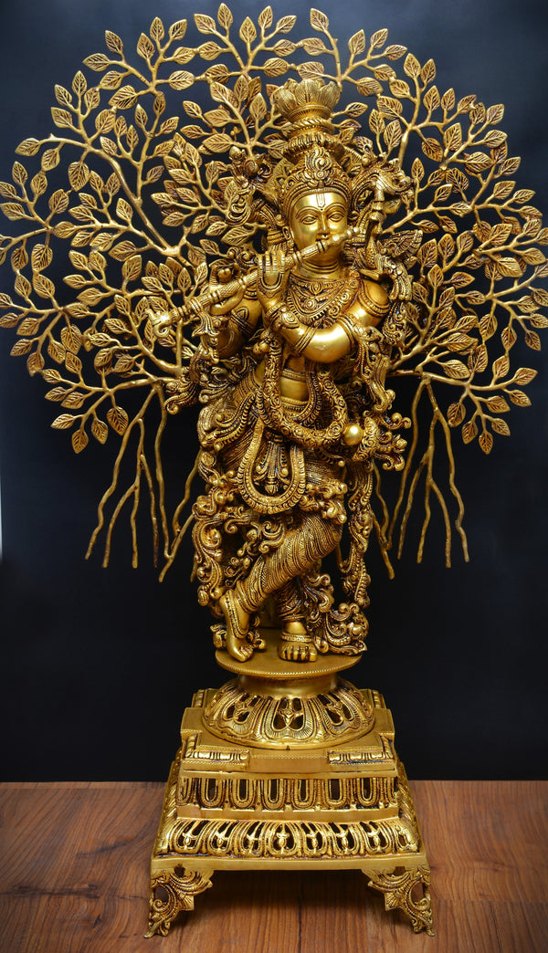 TREE KRISHNA WITH BASE