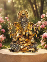 Antique Gold Finish Lord Ganesh Idol