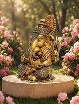 Antique Gold Finish Lord Ganesh Idol
